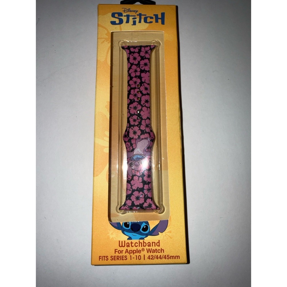Disney Stitch Floral Apple Watch Band Strap. 42,44,45 Band series 1-10